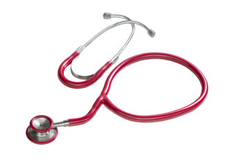 Red medical stethoscope