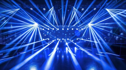 Blue light beams stage lighting