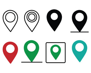 Map Location Pin Vector Icons Set – GPS Marker and Navigation Symbols