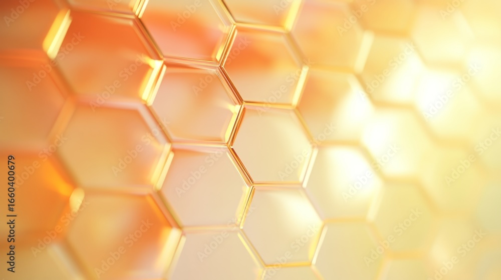 Aufkleber creating a hexagonal design with smooth light gradients for graphic art in a digital studio environm