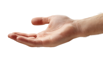 Close-up of an open hand, palm facing forward, against a black background.  The hand is light-skinned and shows details of the palm, fingers, and wrist