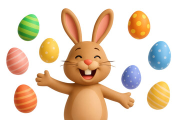 Easter bunny with eggs