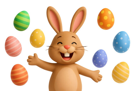 Easter bunny with eggs