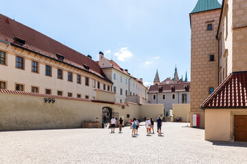 Well preserved ancient buildings in the Prague Castle in Prague in the Czech Republic