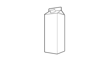 Milk Box Icon. Vector isolated editable black and white simple illustration of a milk box