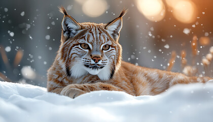 lynx in snow