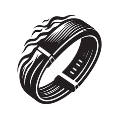 fitness tracker band vector silhouette clip art logo design illustration