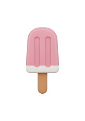Delightful Pink Popsicle 3D Render of Summer Treat.