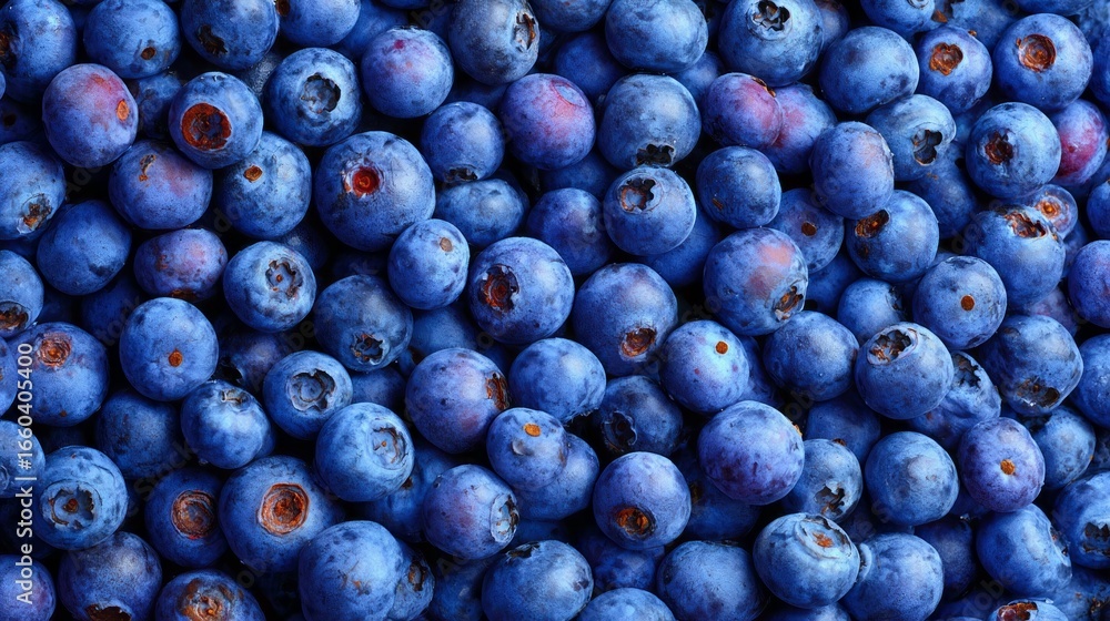 Poster fresh blueberries showcase unique matte texture, inviting exploration and enjoyment in a natural set