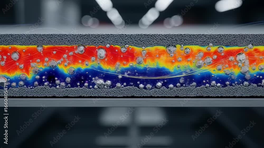 Poster Visualization of temperature gradients within sintering zone affecting coating crystallization on hydrogen electrolyzer stack plates during manufacturing.