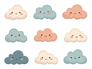 Set of funny Cloud