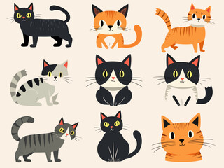 set of funny cats