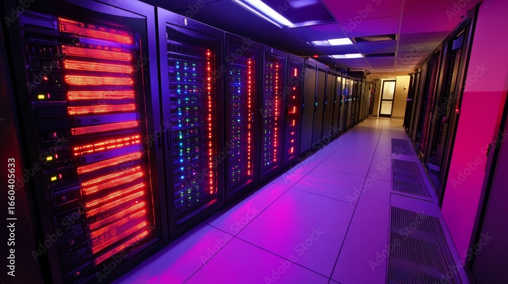 Aufkleber optimizing cloud computing solutions in a modern server room environment for enhanced digital perfor