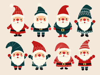 Set of santa claus and elf, Santa claus set