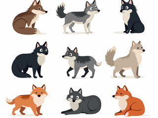 Fototapeta premium set of wolf