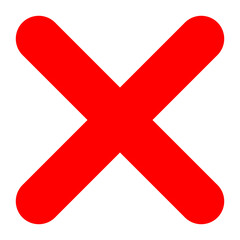 Obraz premium Bold Red X-Mark Icon, Isolated