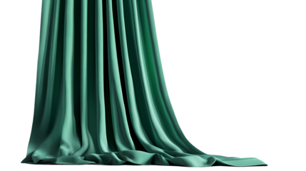 green curtain Isolated transparent on white background