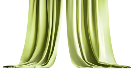 green curtain Isolated transparent on white background