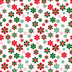 Christmas Daisy Floral Seamless Repeat