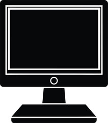 Desktop Computer silhouette vector art illustration