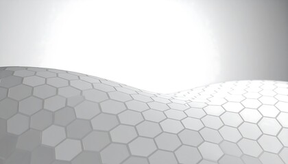 A smooth, undulating surface of repeating hexagonal shapes creates a modern, minimalist design.