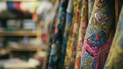 The embroidery technique appears handcrafted, with slight variations that highlight artisanal skill and authenticity