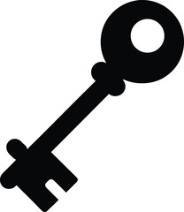Key silhouette vector art illustration