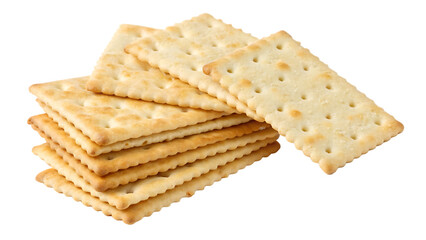 Crackers Cut-Out Isolated on White Background PNG. AI Generated.
