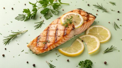 grilled salmon steak