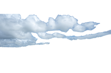 Layered stratocumulus clouds isolated on transparent background, perfect for weather graphics, climate illustrations, atmospheric visuals, and sky design projects.