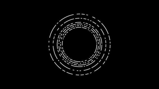 Minimalist Tech Background: Circular Code Segments on Black