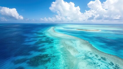 Aerial view of tropical coral reef