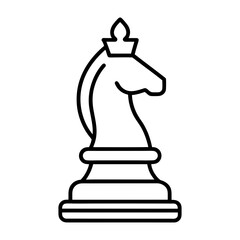 Chess knight vector illustration, black chess pawn © Mansura