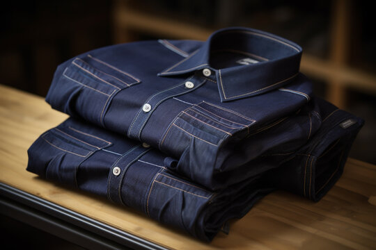 The shirts each embroidered line follows the contours of the selvedge denim's grain, respecting the textile's integrity while elevating its aesthetic