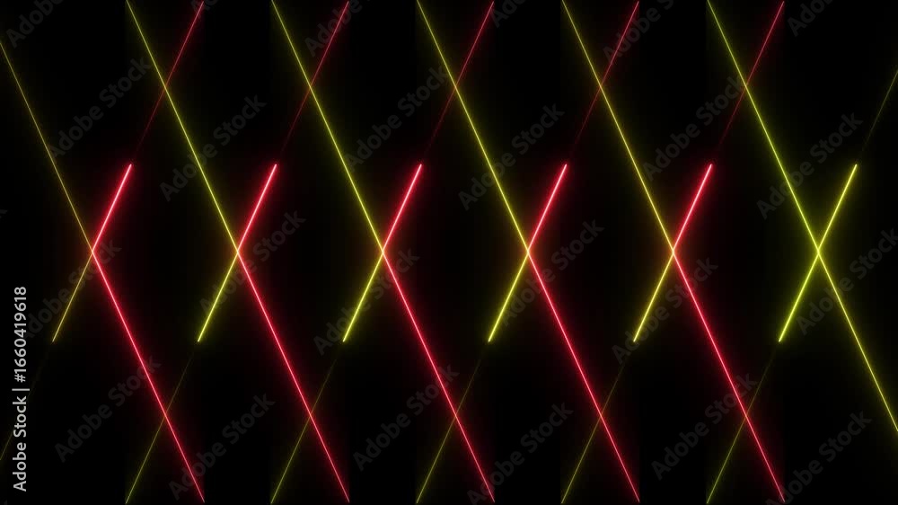 Aufkleber abstract neon line animation. neon lights blinking lines moving animation on black background.