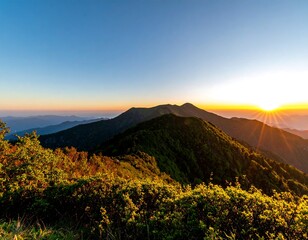 Mountain sunrise panorama (1)