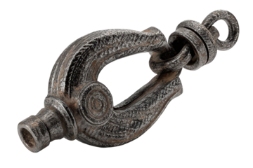 Weathered metal hook with intricate details, ideal for jewelry or crafts