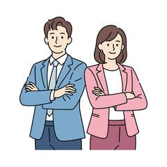 Confident business partners ready to achieve success together