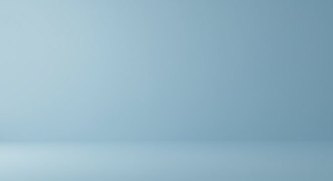 Abstract light blue gradient background in a minimalist empty room for product placement