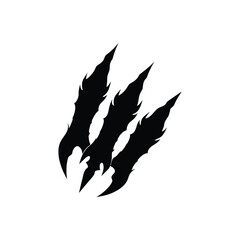 three black claw scratches vector art illustration