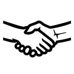 Clean Iconic Handshake Illustration in Precise Line Vector Technique Emphasizing Unity, Partnership and Clarity in a Modern Design