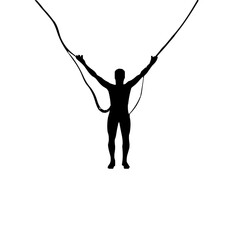 Elegant Icon-Style Bungee Jumping Artwork Emphasizing Fluid Line Vectors and Modern Minimalism