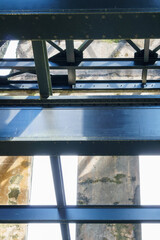 Structural and reinforcing steel in gold mining No 5 pump-house originally built in 1904 by Waihi Gold Mining Company