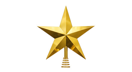 Obraz premium Elegant golden star Christmas tree topper shines with festive holiday cheer and celebration
