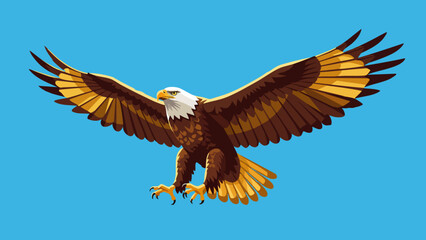 American bald eagle pop color illustration