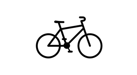 Obraz premium Minimalist Black Bicycle Icon a Clean and Modern Graphic Silhouette on a White Background.