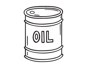oil barrel doodle hand drawn icon. Outline drawing oil barrel line clipart symbol