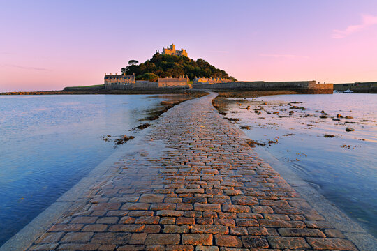 Mount Saint Michael at the sunset in Penzance, United Kingdom