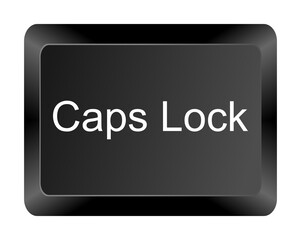 Keyboard Key Caps Lock – Uppercase Button Isolated on White Background 