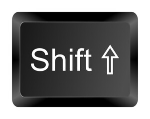 Keyboard Key Shift – Modifier Button Isolated on White Background 